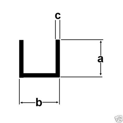 (31,40 /m) Alu U-Profil 80x80x80x4mm Aluprofil 2 Meter 