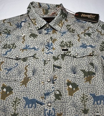 Howler Bros H Bar B Snap Shirt Short Sleeve Mens Medium Ecosistema Sand NWT New