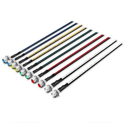 Chanzon 10pcs 5mm LED Pilot Diode Light (5 Colors x 2pcs Diffused Frosted Round 