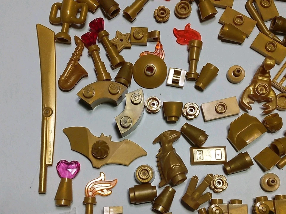 Lego 200 placas de ladrillos de oro perla Ninjago espadas linterna dragón 20310 llave 771 Foto 3 de 4