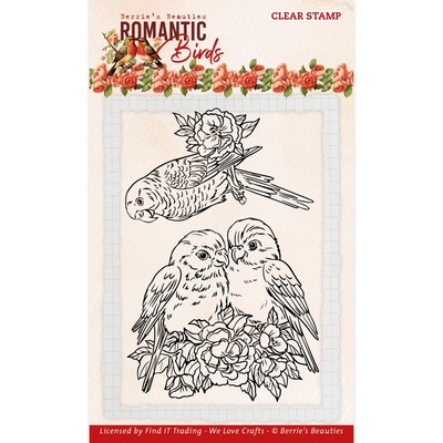 Find It Trading Berries Beauties Clear Stamps-Parrots,Romantic Birds 5A00274M-1G