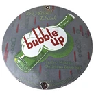 Vintage Bubble Up Porcelain - Gas Pump Plate Soda Bottles Cola Sign