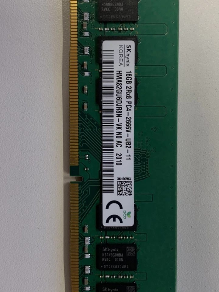 SKhynix 16GB 2Rx8 PC4-2666V DDR4 RAM HMA82GU6DJR8N - VK NO AC 2010 - Image 2 of 2