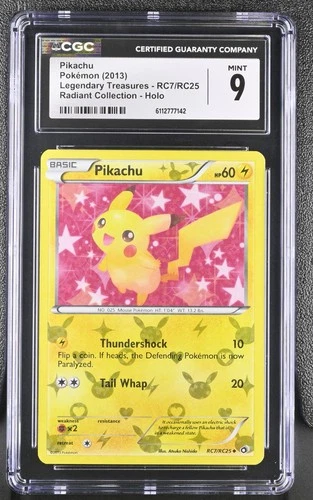 CGC 9 - Pikachu #RC7 Pokemon Legendary Treasures