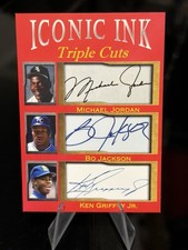 Iconic Ink Triple Cut Michael Jordan Bo Jackson Ken Griffey