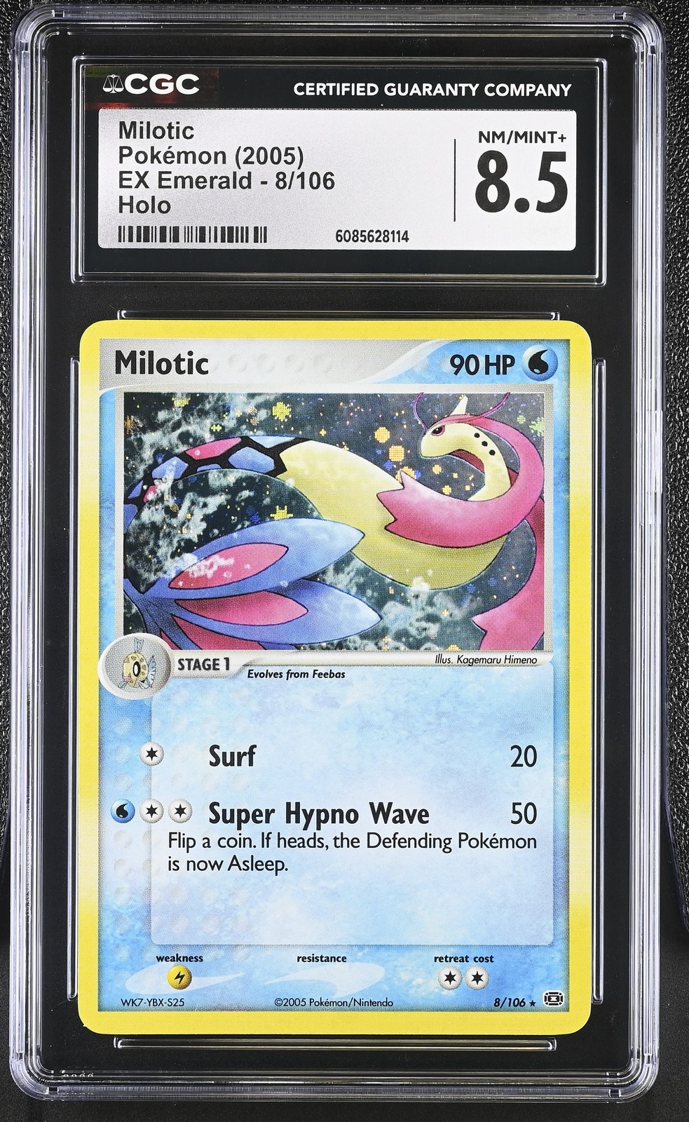 CGC 8.5 Milotic 2005 EX Emerald 8/106 Holo Pokemon Card