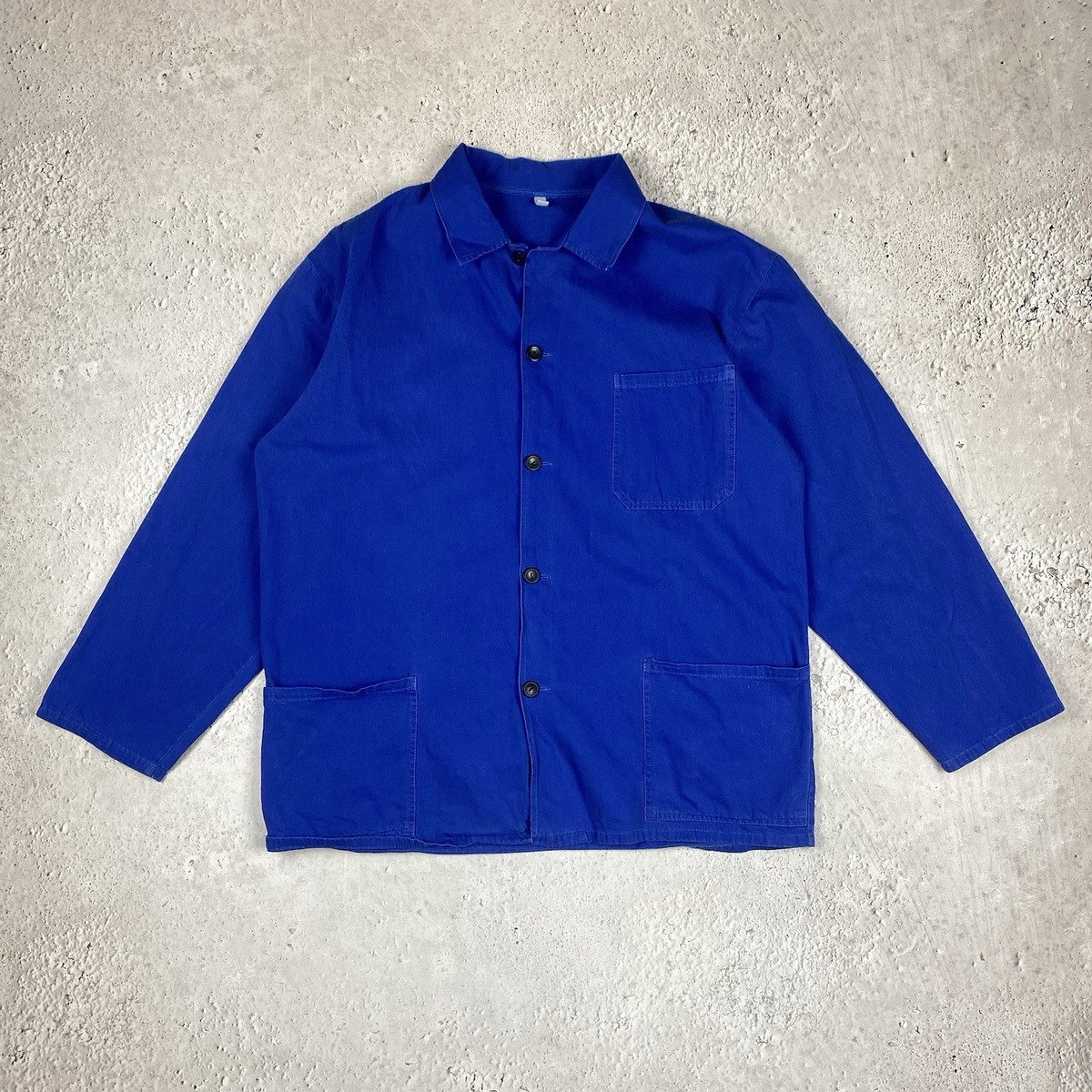 Vintage 70s French Work Chore Le Laboureur Jacket Size L Blue 