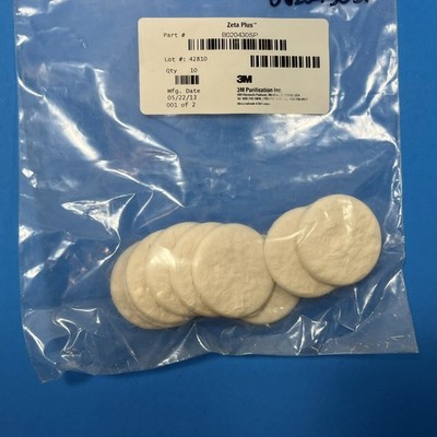 3M Zeta Plus B020430SP Depth Filter Pads Qty 10 Lot 42810 Mfg 05/22/13