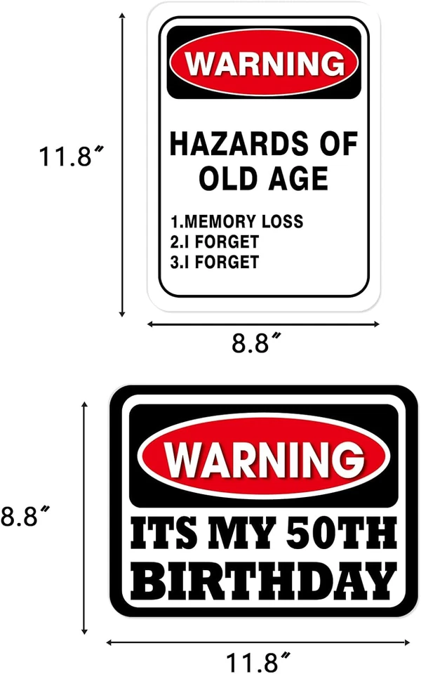Decoraciones de fiesta de cumpleaños 50 - 9 piezas letreros de pared para adultos fiesta de 50 años Foto 2 de 4
