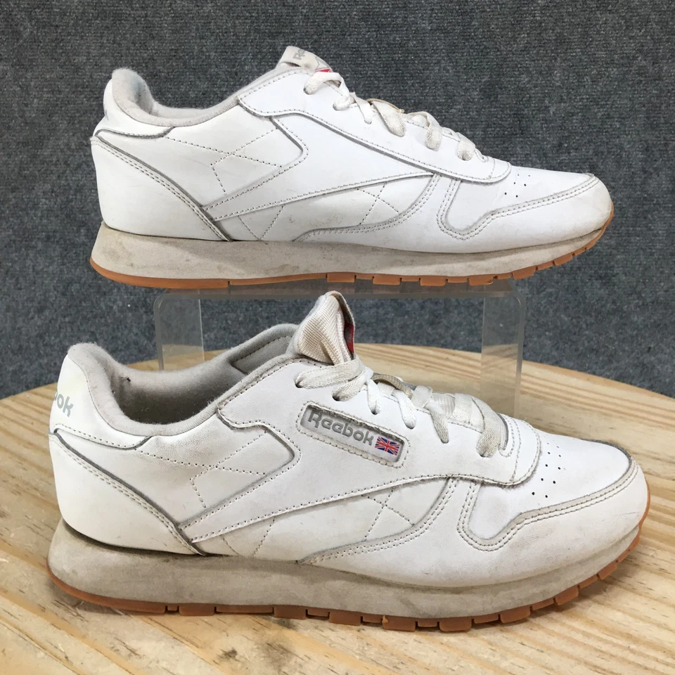 Reebok Shoes Youth 7 White Classic Casual Sneakers Leather Lace Up Low 100010472 - Image 2 of 4
