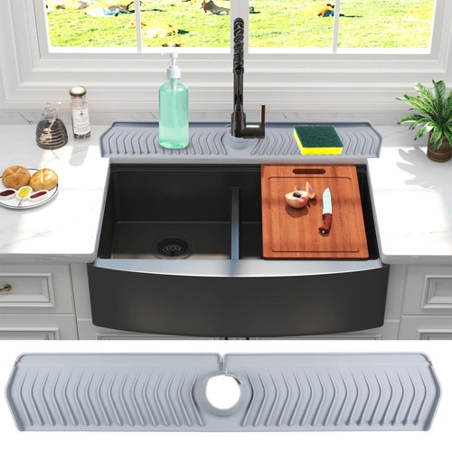 30 Kitchen Faucet Sink Splash Guard Silicone Drain Pad Drip Catcher Tray Mat