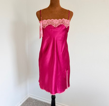 Victoria s Secret Angels Lace Trim Babydoll Cami Pink Y2K Sleep Dress Size M