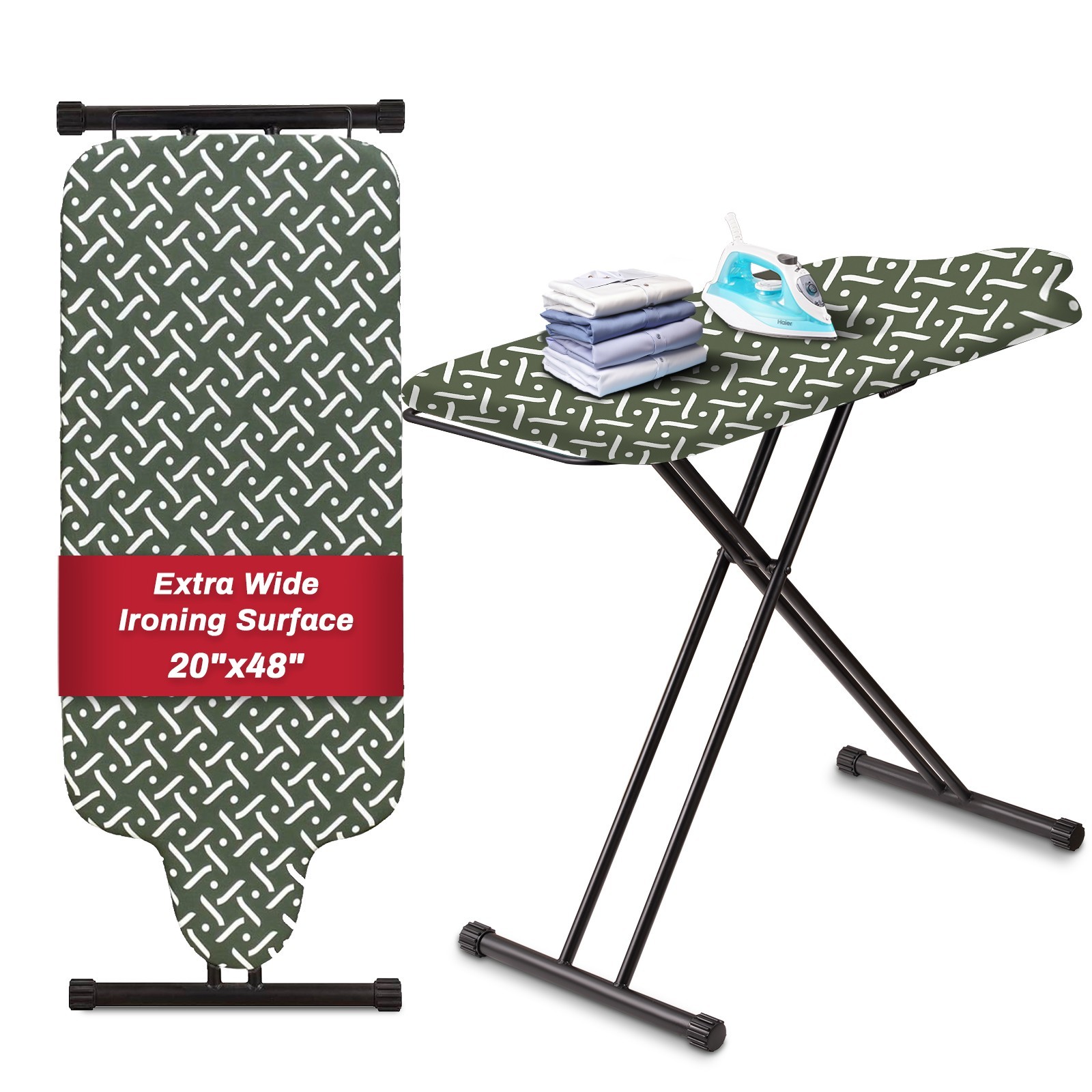 Ing Board With Hang Rail And Adjustable Height 54"l X 20"w