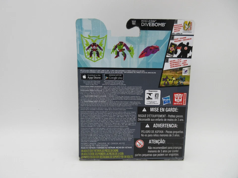 Transformers RID Mini-Con DIVEBOMB Action Figure [Hasbro, 2014] NIP! Black Back - Image 3 of 3