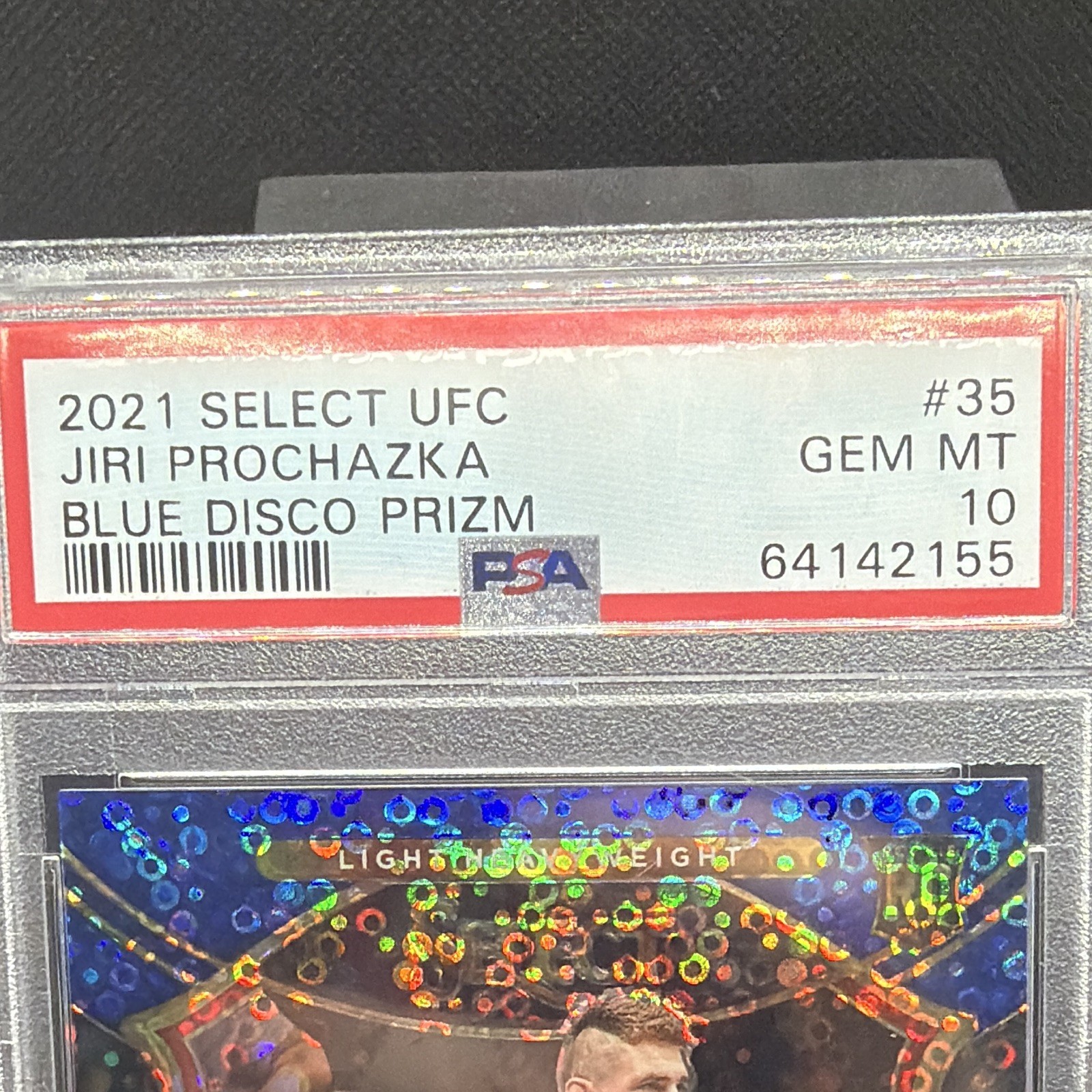 Panini 2021 Select UFC Concourse Jiri Prochazka #35 Blue Disco Prizm /99 PSA 10 view 8