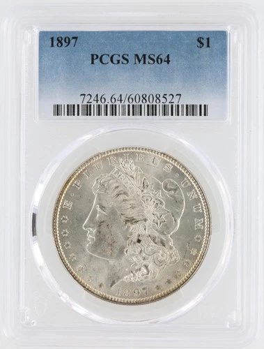 1897 Morgan Silver Dollar PCGS MS64 S$1 Philadelphia Minted No Reserve