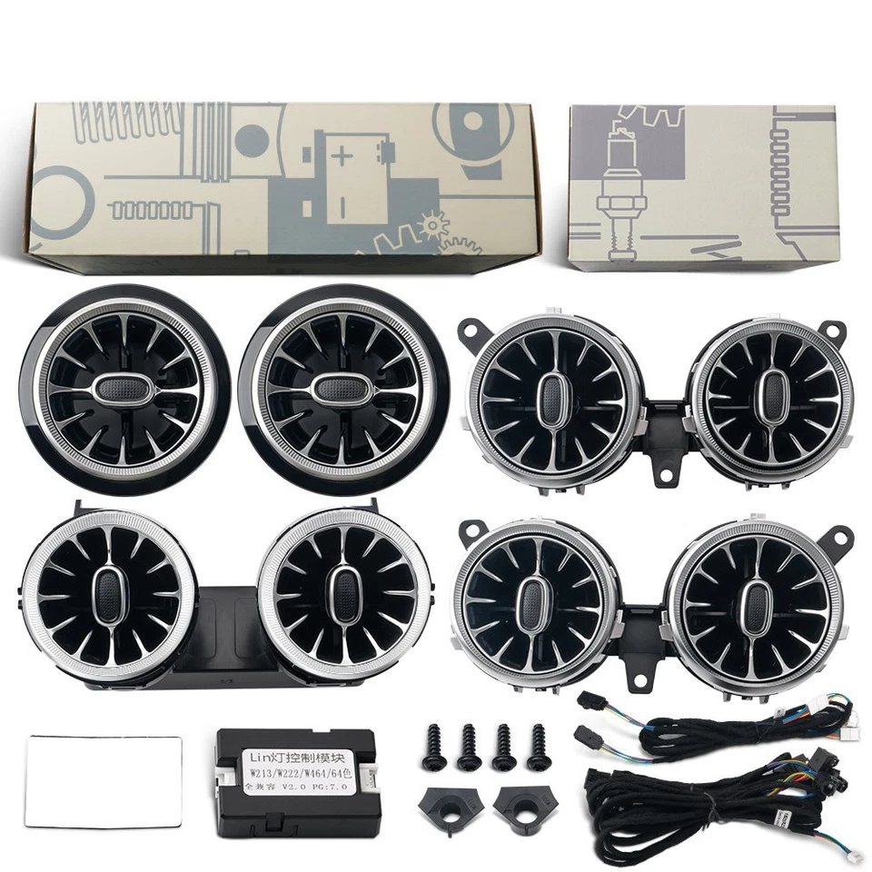 8PCS AC Vent Ambient Light For Mercedes Benz E-Class W213 2016-2023 64 Colors - Image 2 of 4