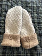 Wool Upcycled Sweater Mittens Fleece Lined Free Shipping