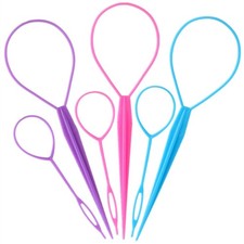 6pcs Topsy Tail and Hair Loop Styling Tool Set - Ponytail Makers, French Braid