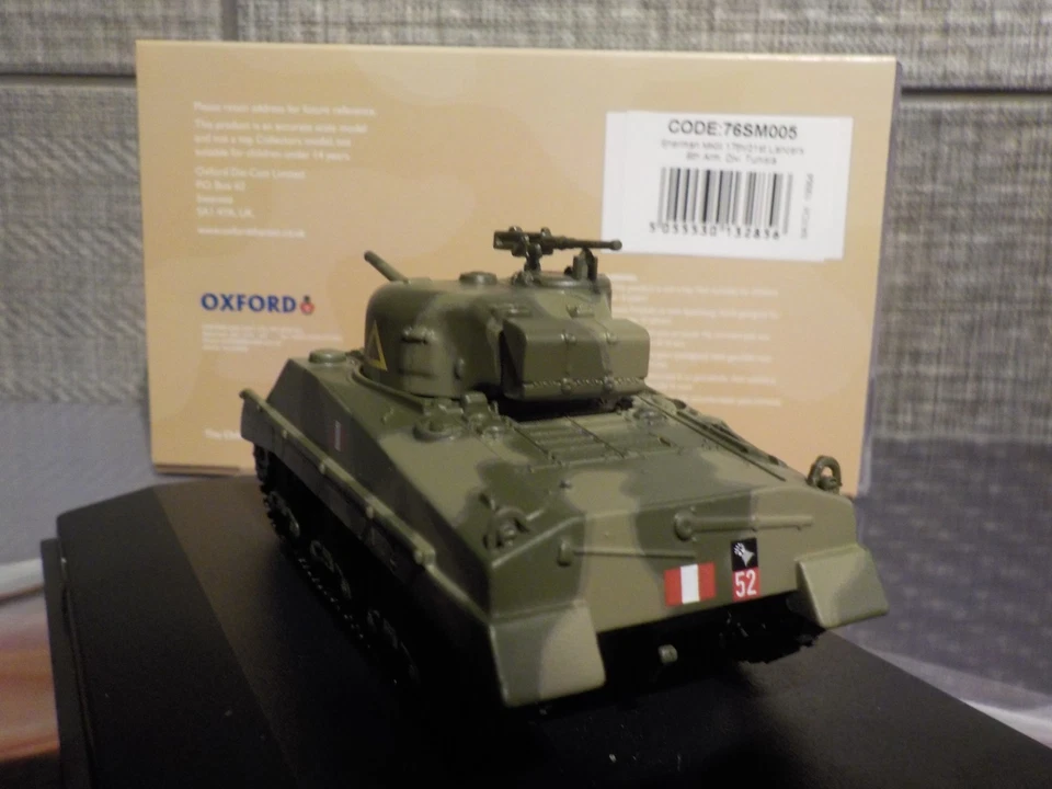 Sherman Tank MK111, 17th/21st Lancers 1/76 Oxford Diecast MILITARY VEHICLE - Image 4 of 4