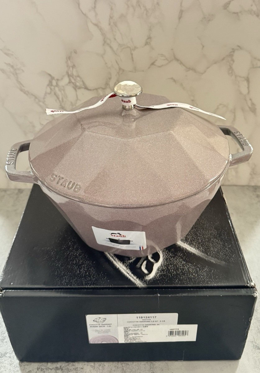 Staub Cast Iron Pink Diamond 24 3.8Qt Cocotte Cherry Blossom