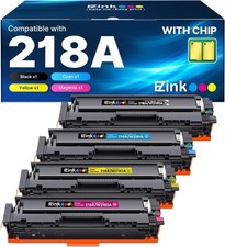 218A Toner Cartridges 4 Pack High Yield with Chip Replacement for HP 218X W218