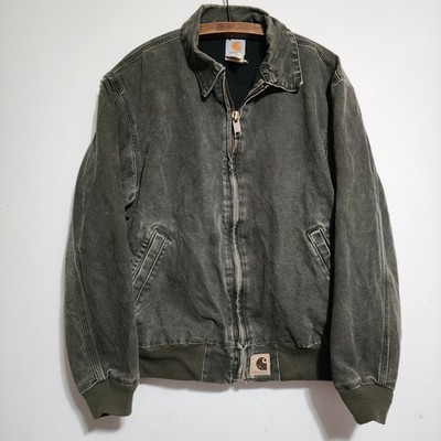 Vintage 2000 Carhartt J102 MOS Santa Fe Jacket Moss Green Western Mens Large Y2K