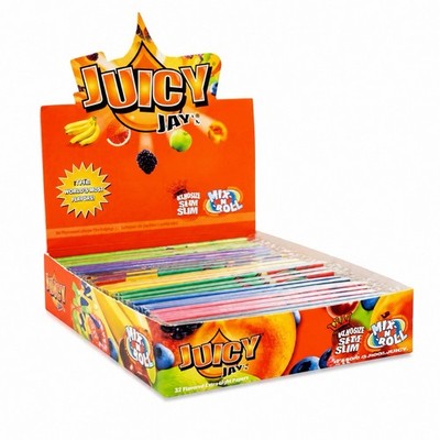 24 Pack Juicy Jay s King Size Slim Rolling Papers Display Box Mixed Flavors Ciga