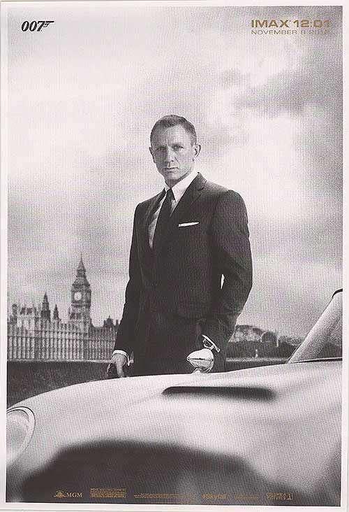 007 Skyfall Movie Poster IMAX 2012 James Bond Promotional 12x8in Metal ...
