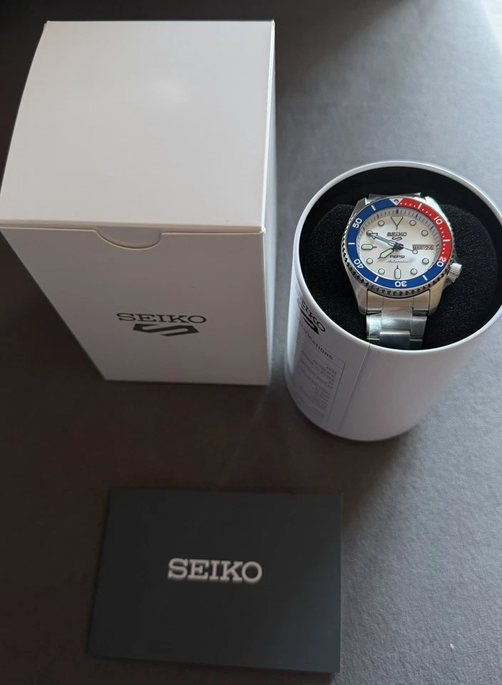 Seiko 5 Sports SRPL99 Pepsi Limited Watch 1/7000 Stainless Steel Full Set - Image 2 of 4