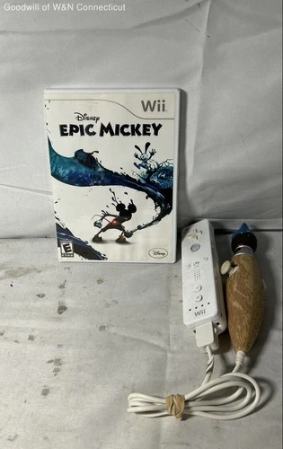 Disney Epic Mickey Nintendo Wii Game with Paint Brush Nunchuk & Wiimote