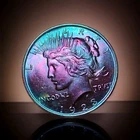 1923  Peace Dollar Gem Outstanding Rainbow Color Toned