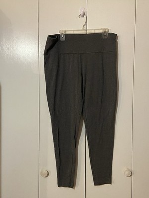 Woman's Terra & Sky High Rise Fitted Gray Leggings Size Plus 1X (16W-18W)