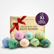 Bath Bombs Set of 12 XL Size Gifts for Women Spa Relaxation