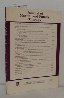 Journal of Marital and Family Therapy Vol. 15, No. 3, July 1989