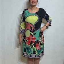 Lily Black Floral Midi Shift Dress Sz XL