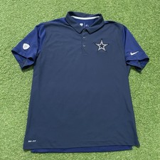 Dallas Cowboys Nike Polo Shirt Mens XL Blue Dri-Fit NFL Training Lightweight