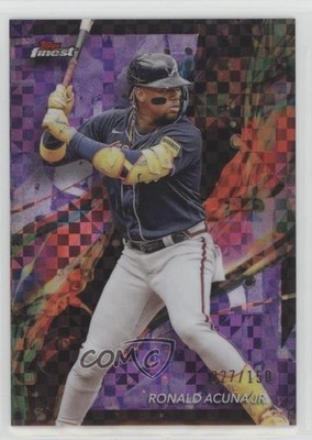 2024 Finest Common Purple Checkerboard Refractor /150 Ronald Acuna Jr Acuña 18k3