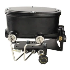 CJ Classics Master Cylinder 1-1/8" Bore Oval Black With Proportioning Valve Kit