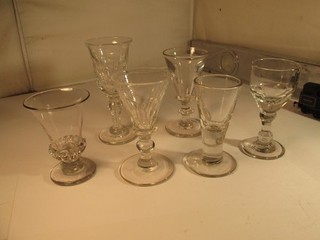 6 x small glasses c1850?