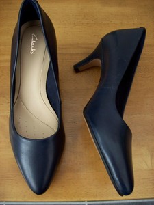 clarks navy court shoes