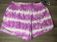 DSG Girls Large 14 Stride Run Shorts NWT Pink Stripe Dye Mid Rise Performance