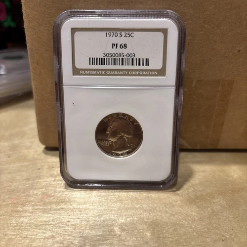 1970 S NGC PF69 PROOF CLAD GEORGE WASHINGTON QUARTER 25C