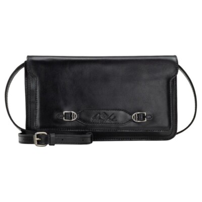 #Patricia Nash Monta Distressed Vintage Leather Crossbody - Black