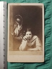 Murillo "Spanish girl with her nurse" antique 19th century photo late 1800 vintage