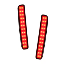 Black Lens Bumper Reflector LED Strobe Flash Brake Lights For 14-16 Scion tC etc