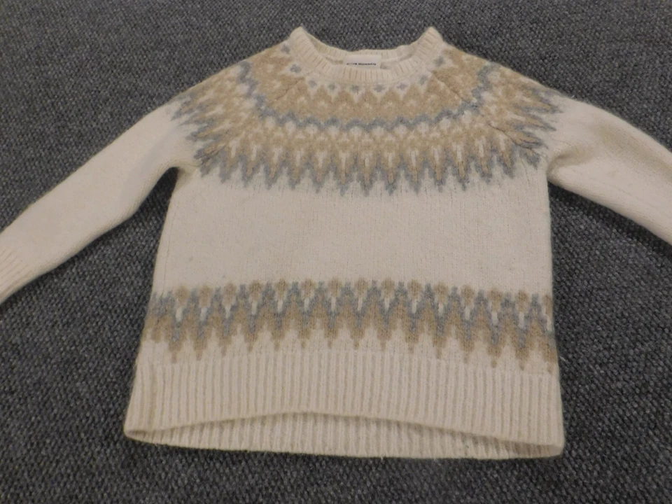 Club Monaco Womens Sweater Extra Small Beige pullover stretch striped alpaca — 第 2/4 张图片