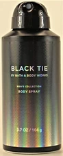Bath & Body Works BLACK TIE Deodorant Deodorizing Body Spray for Men 3.7OZ