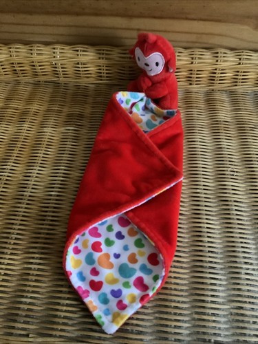 Addo Little Lot Red Monkey Comfort Blanket With Heart Blankie - Picture 3 of 4