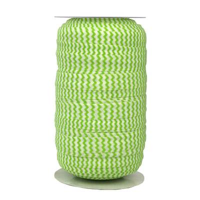 100 Yard Spool - Fold Over Elastic - Lime Chevron - 5/8in Wide - FOE